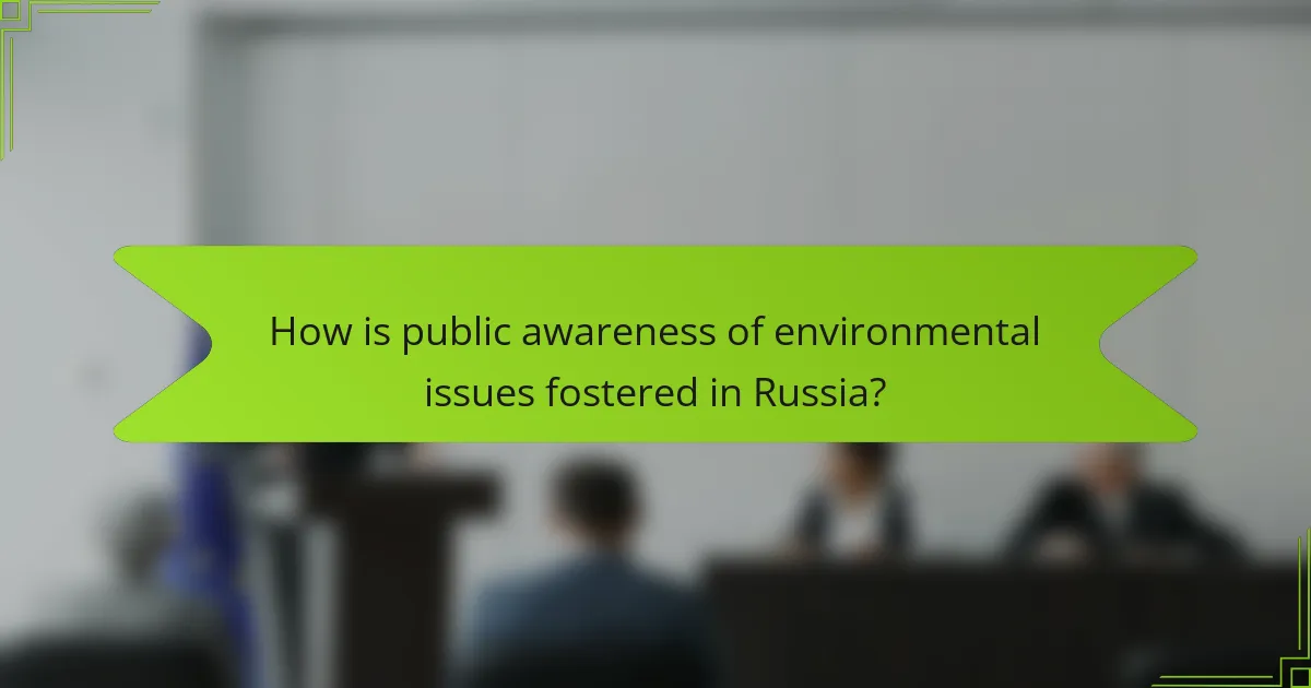 How is public awareness of environmental issues fostered in Russia?