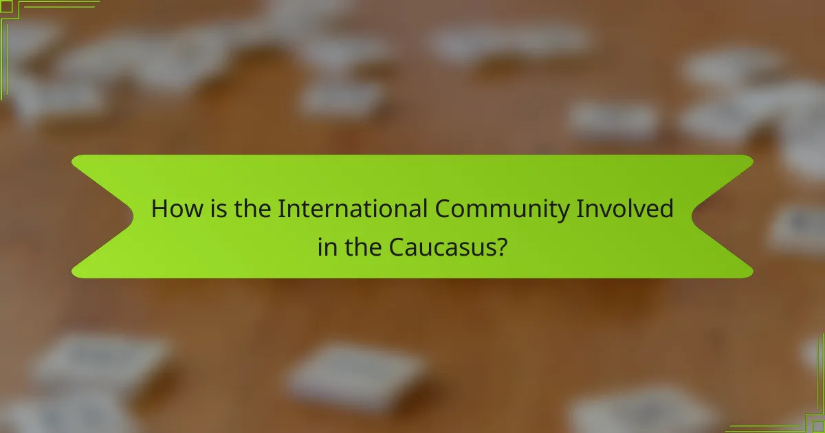 How is the International Community Involved in the Caucasus?