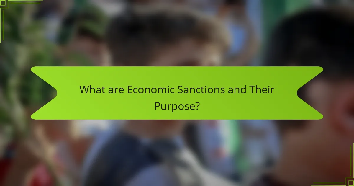 What are Economic Sanctions and Their Purpose?
