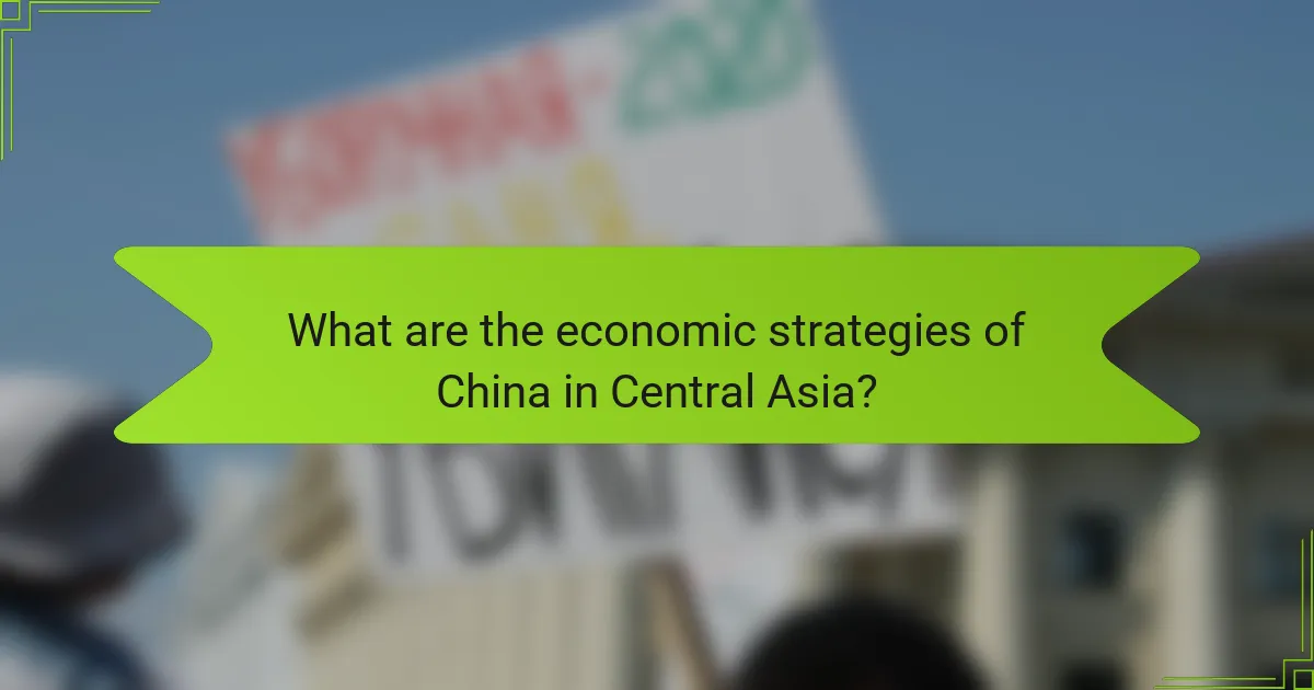 What are the economic strategies of China in Central Asia?