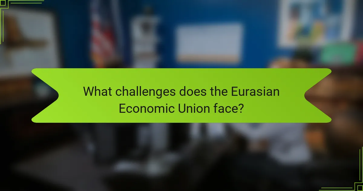 What challenges does the Eurasian Economic Union face?