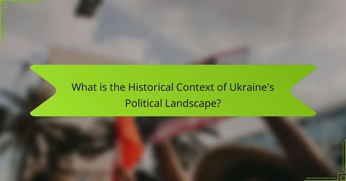 What is the Historical Context of Ukraine's Political Landscape?