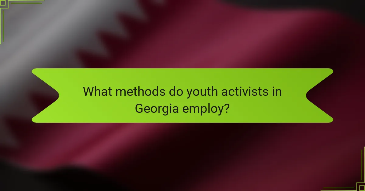 What methods do youth activists in Georgia employ?