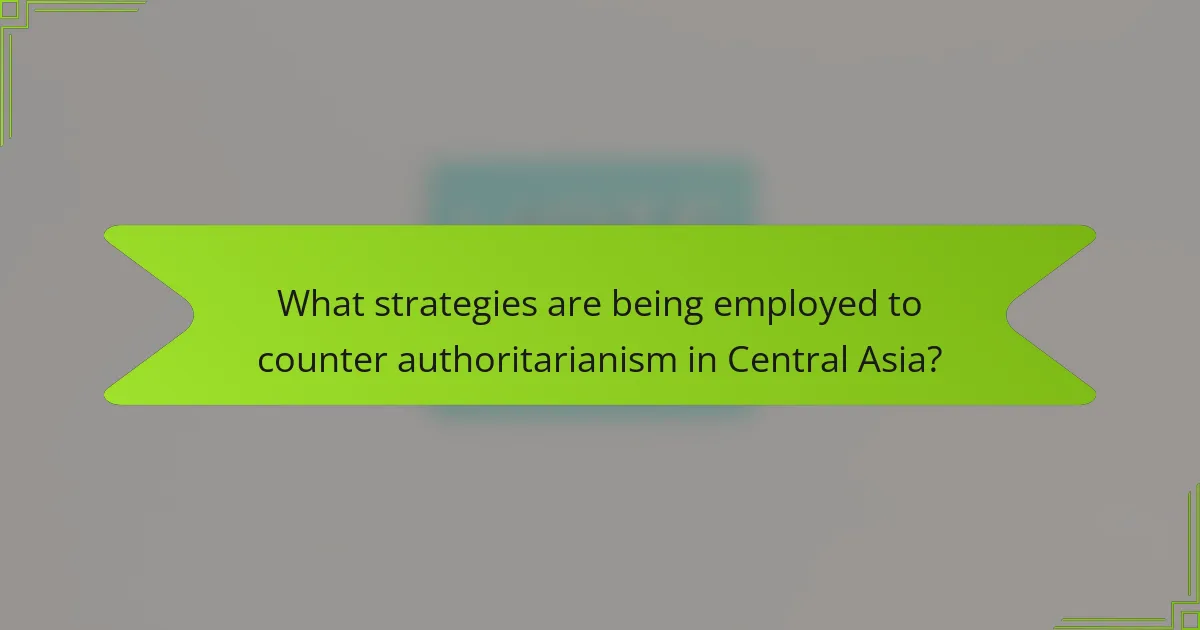 What strategies are being employed to counter authoritarianism in Central Asia?
